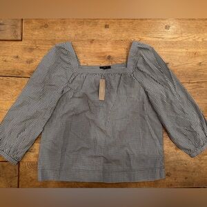 J.Crew Cotton Gingham Plaid Blouse Top, NWT, S